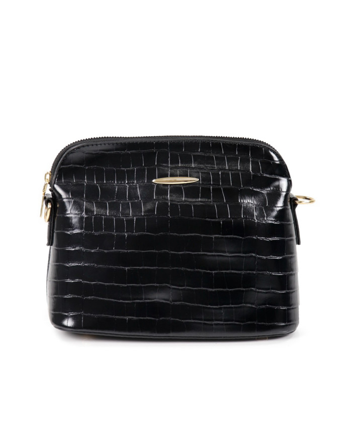 Women's Black Suitcase with Chain Strap