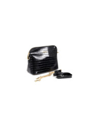 Women's Black Suitcase with Chain Strap