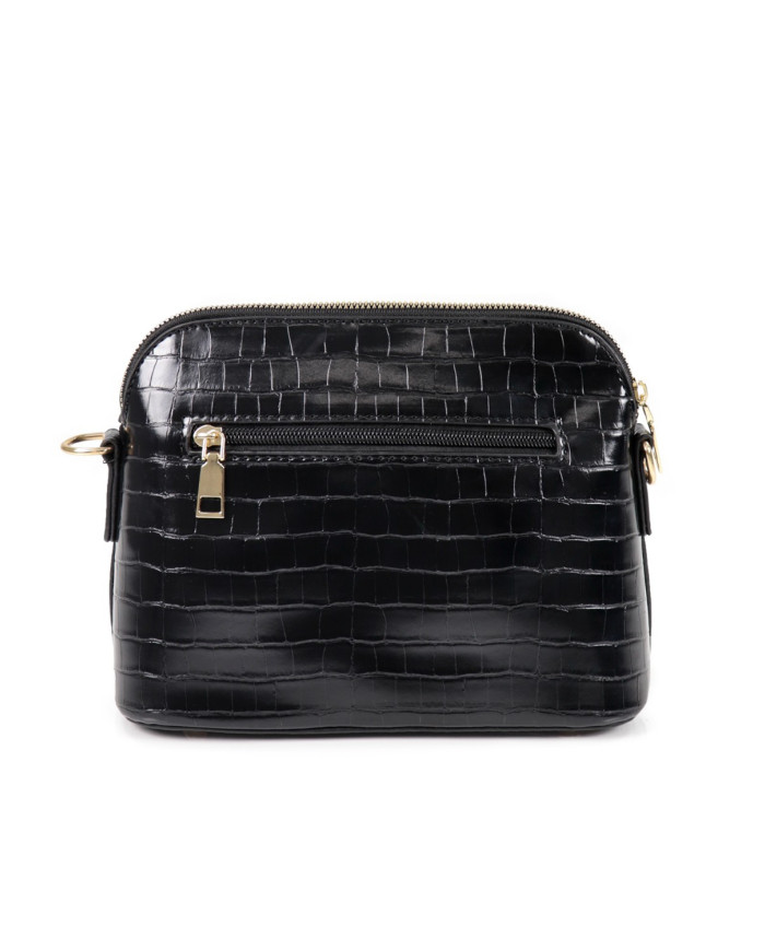 Maleta negra de las mujeres con correa de cadena