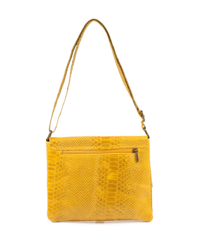 Mala Mostarda de Mulher Tiracolo em Pele