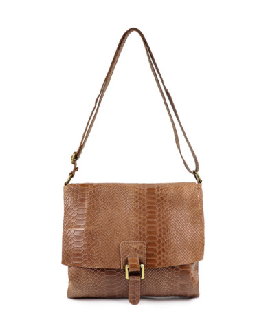 Women's Cognac Tiracolo in Skin