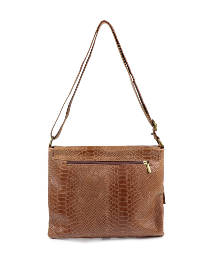 Women's Cognac Tiracolo in Skin