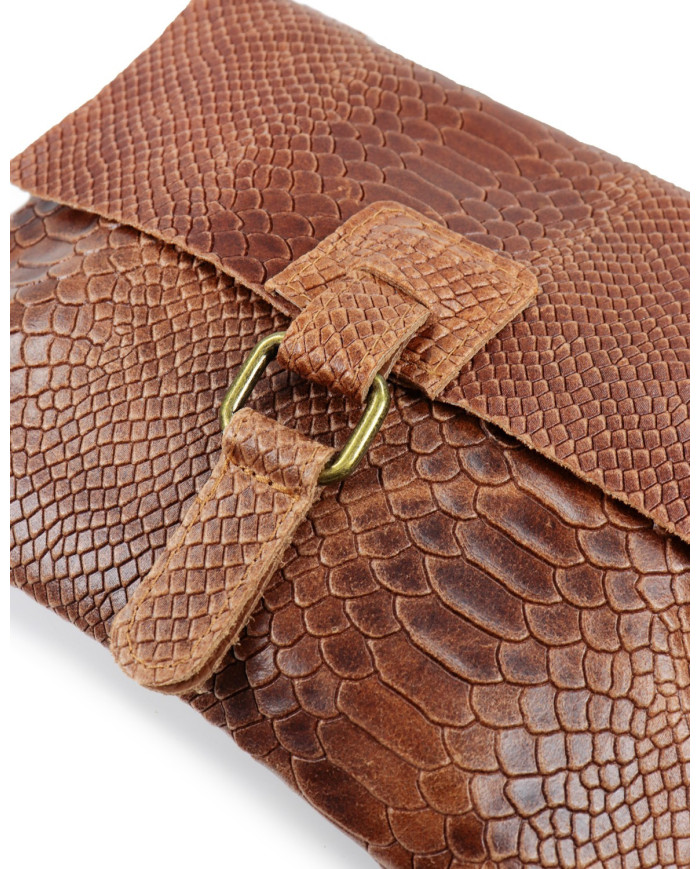 Women's Cognac Tiracolo in Skin