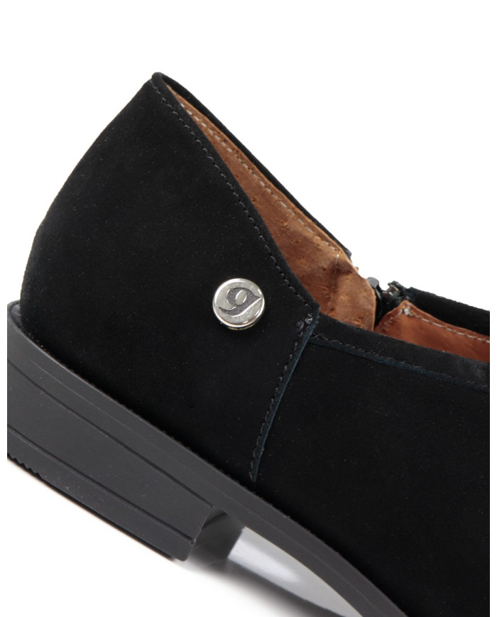 Sapato Preto Raso Ginova com Fecho