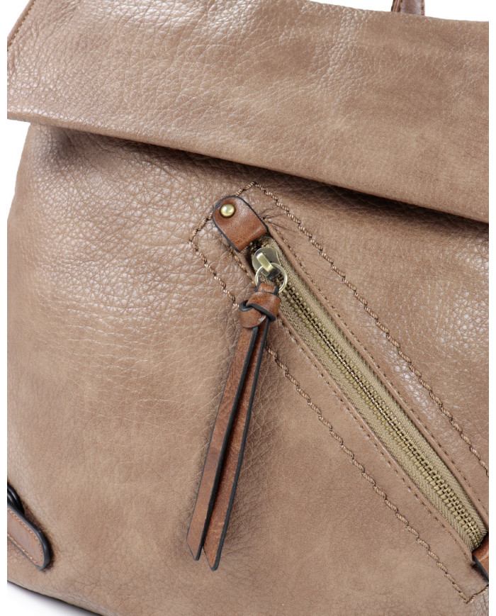 Mochila Taupe de Mulher Quadrada