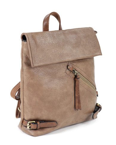 Mochila Taupe de Mulher Quadrada