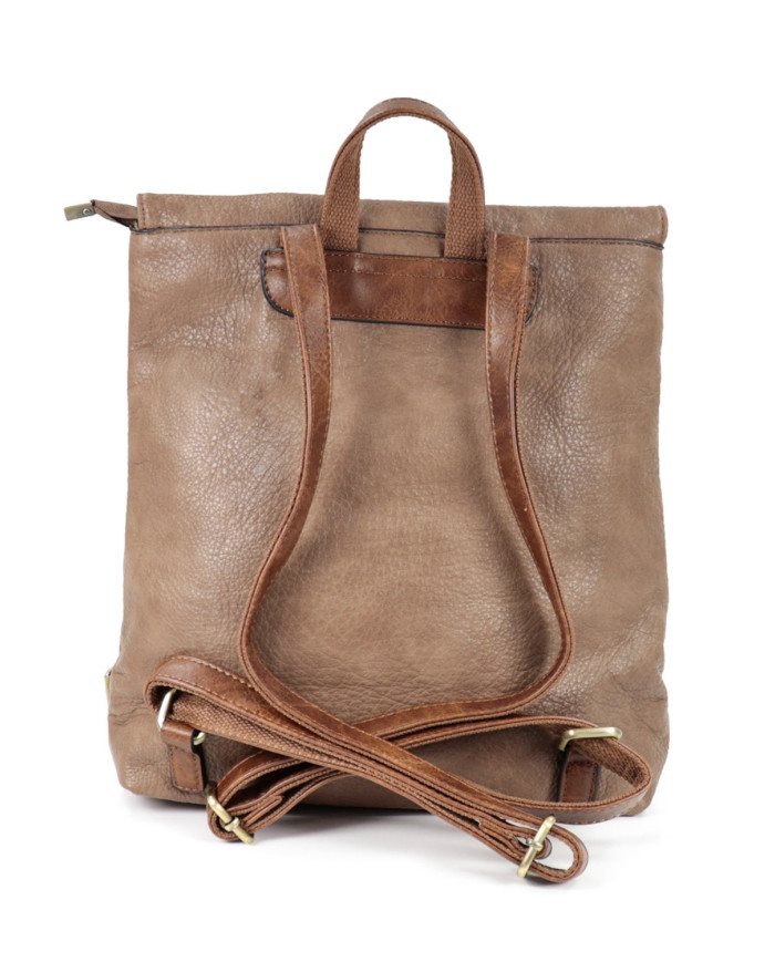 Mochila Taupe de Mulher Quadrada