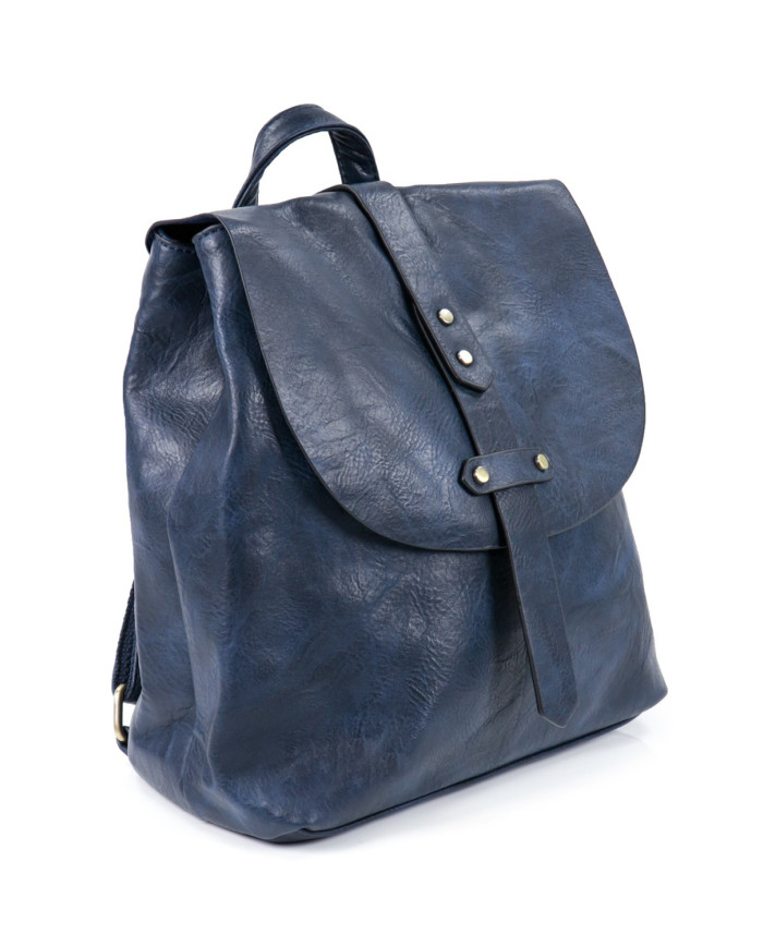 Mochila Azul de Mulher com Tachas