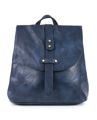 Mochila Azul de Mulher com Tachas