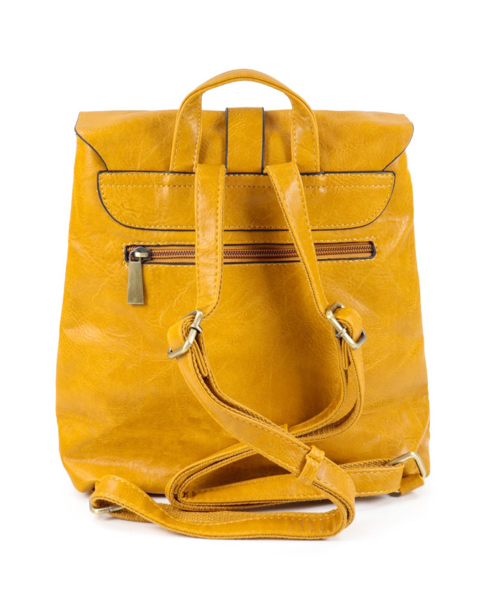 Mochila de mostaza para mujeres con Tachas