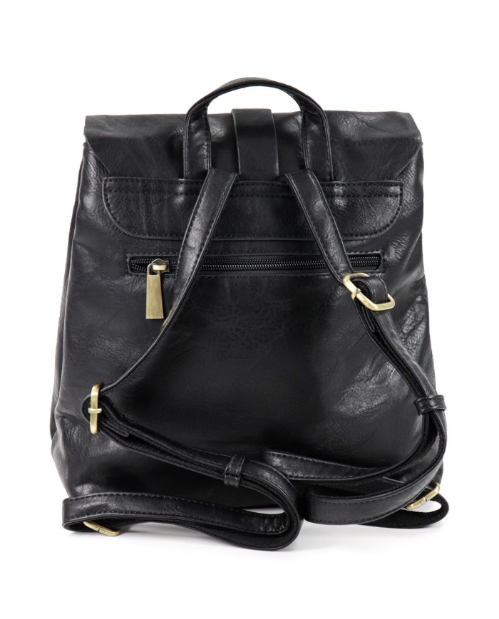 Women's Black Backpack with Tachas