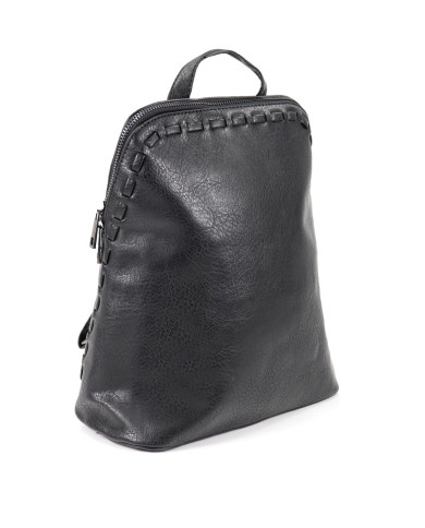 Women's Black Backpack with Zipper