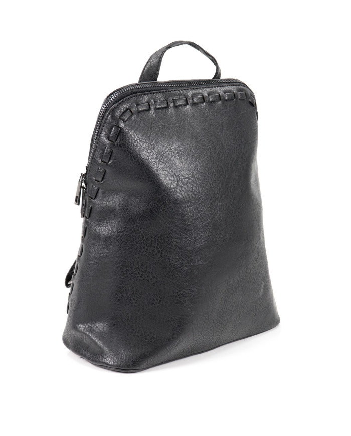 Women's Black Backpack with Zipper