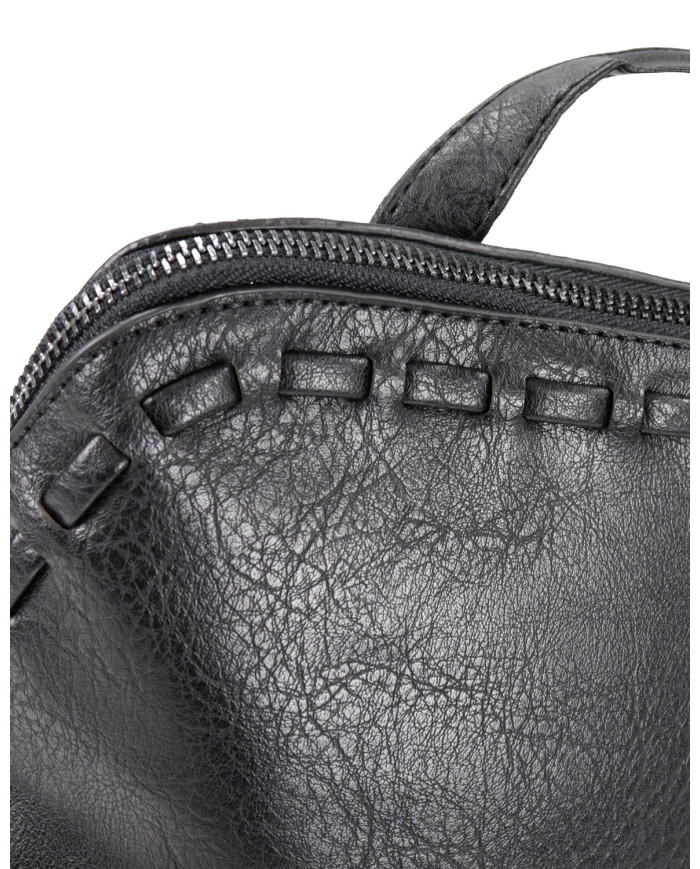 Women's Black Backpack with Zipper