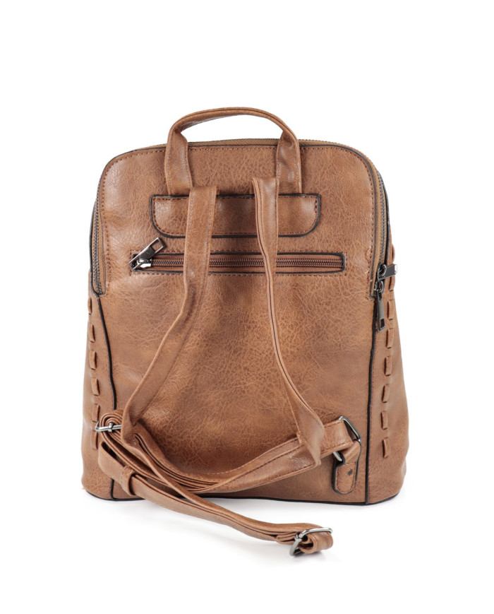 Mochila Camel Feminina com Fecho