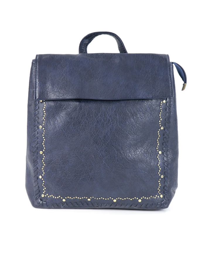 Women's Blue Backpack with Tachas on Front