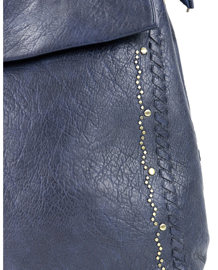 Mochila azul de mujeres con Tachas en frente