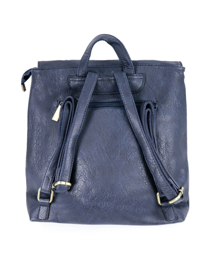 Mochila azul de mujeres con Tachas en frente