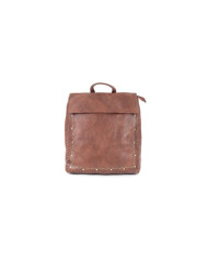 Mochila de mujer Cognac con Tachas en el frente