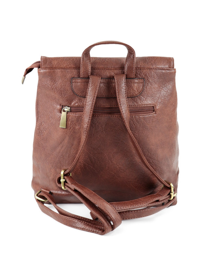 Women's Cognac backpack with Tachas on the Front