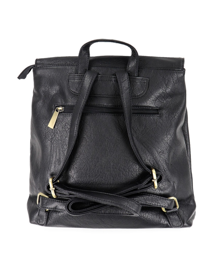 Mochila negra de mujeres con Tachas en el frente