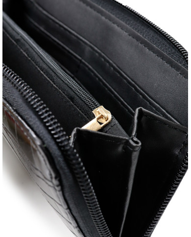 Women's Black Wallet with Partitions
