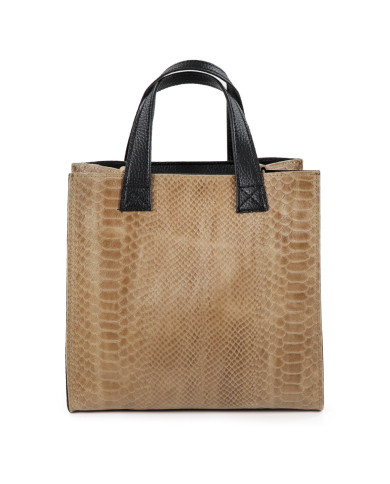 Bolsa de Taupe Mujer de mano en piel
