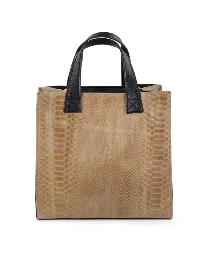 Bolsa de Taupe Mujer de mano en piel