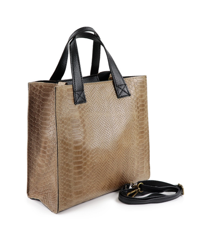 Bolsa de Taupe Mujer de mano en piel