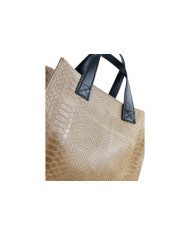 Mala Taupe Feminina de Mão em Pele