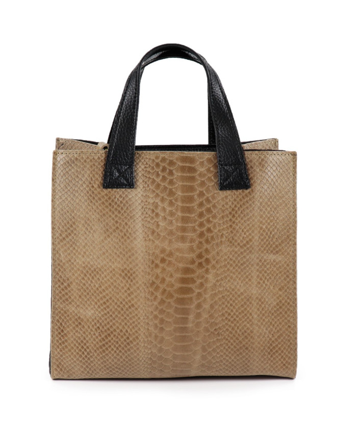 Bolsa de Taupe Mujer de mano en piel