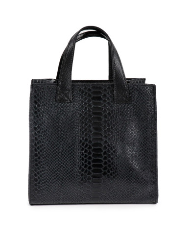 Women's Black Hand Bag in Skin