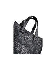 Women's Black Hand Bag in Skin