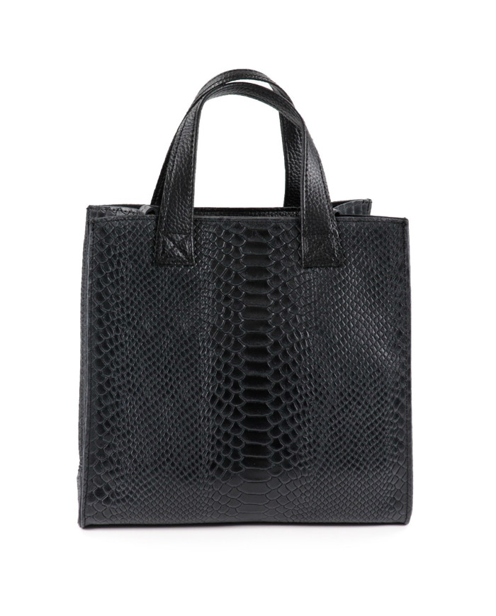 Women's Black Hand Bag in Skin