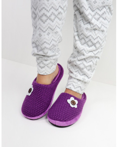 DeFonseca Ladies Room Slippers with Flower