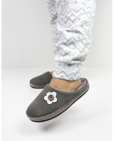 DeFonseca Ladies Room Slippers with Flower