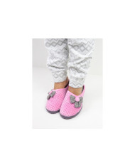 Ladies Room Slippers with Fabric Flower