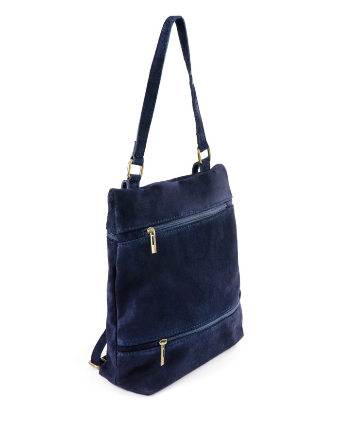 Mala Feminina Azul em Pele