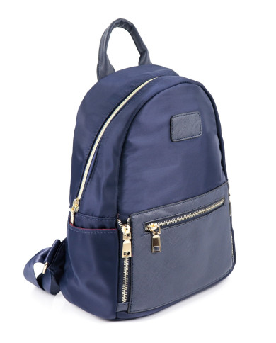 Women's Blue Backpack with Pocket on Front