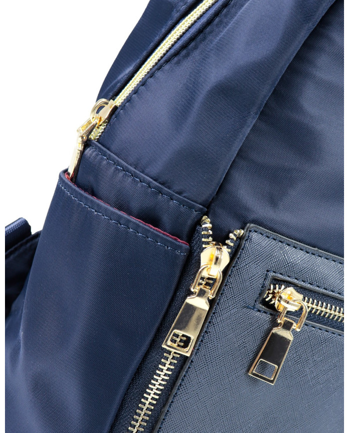 Women's Blue Backpack with Pocket on Front