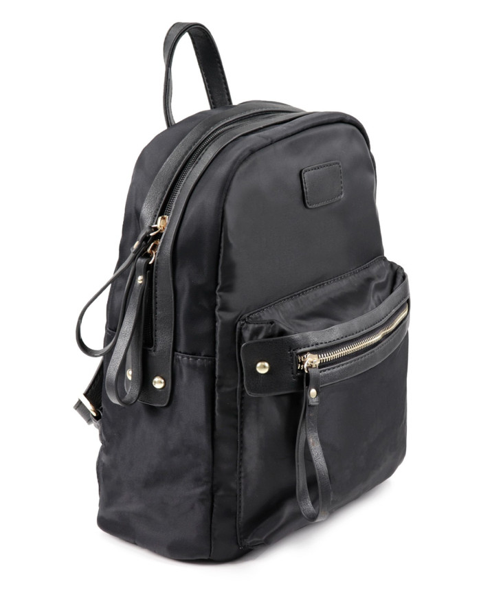 Mochila Preta de Senhora com Fechos