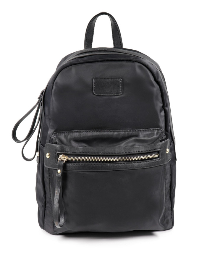 Damas Black Backpack con cierres