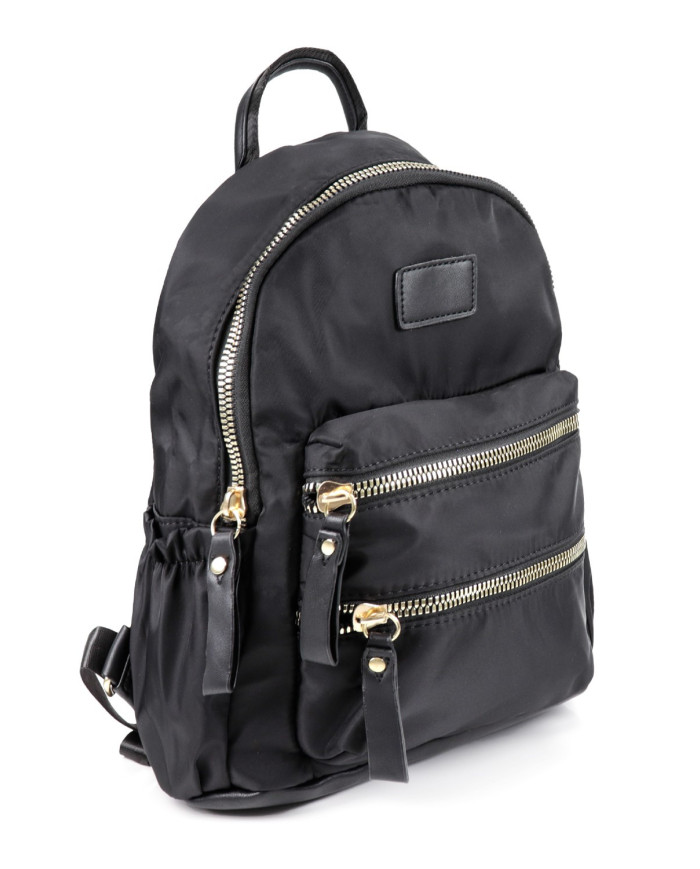 Black Backpack with Side Pockets