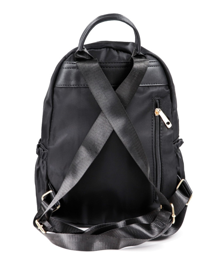 Black Backpack with Side Pockets