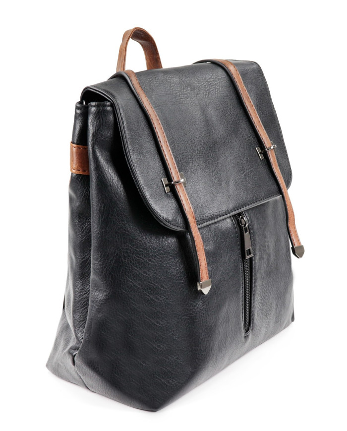 Mochila Preta com Fecho Frontal