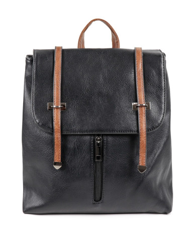 Black Backpack with Front Clasp
