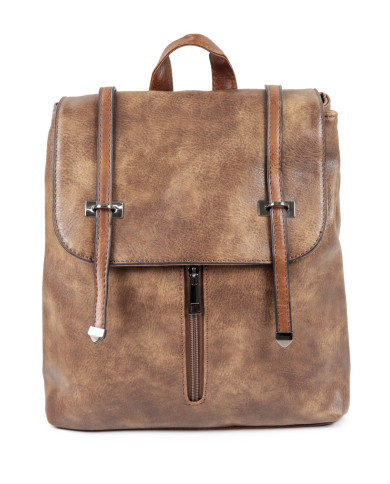 Mochila Taupe con cierre frontal