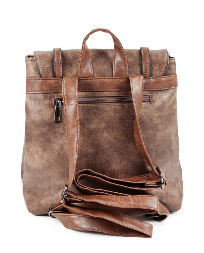 Mochila Taupe com Fecho Frontal