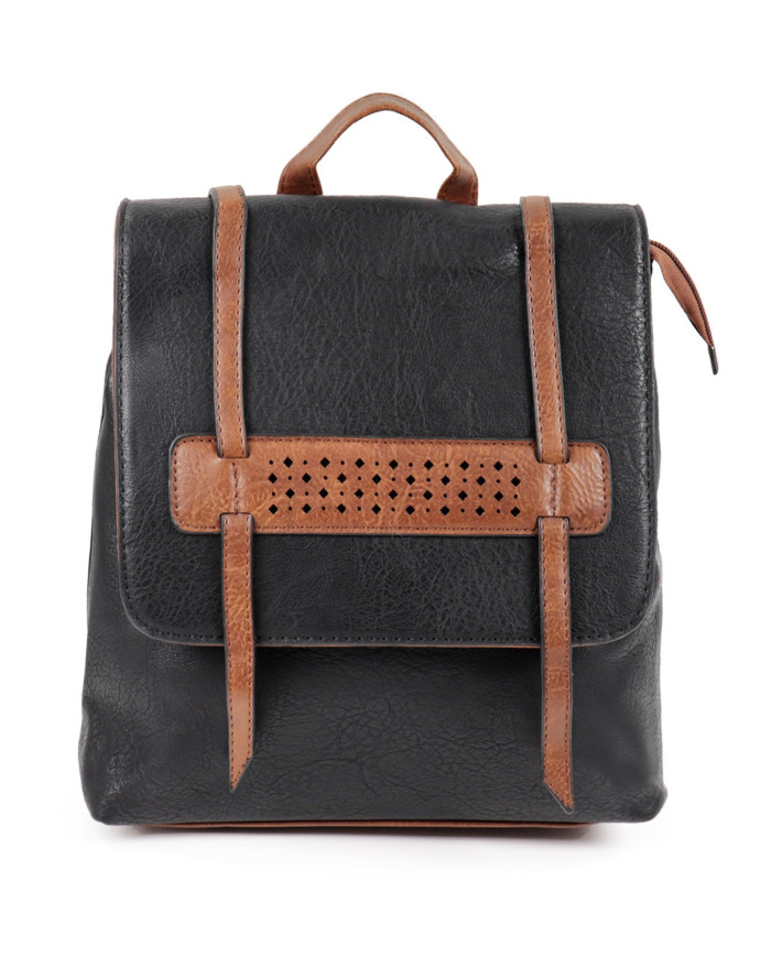 Mochila Preto Feminina de Alças Ajustáveis