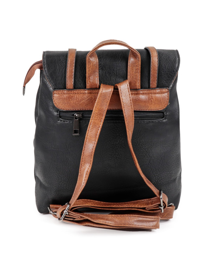 Mochila negra para mujer Correas ajustables